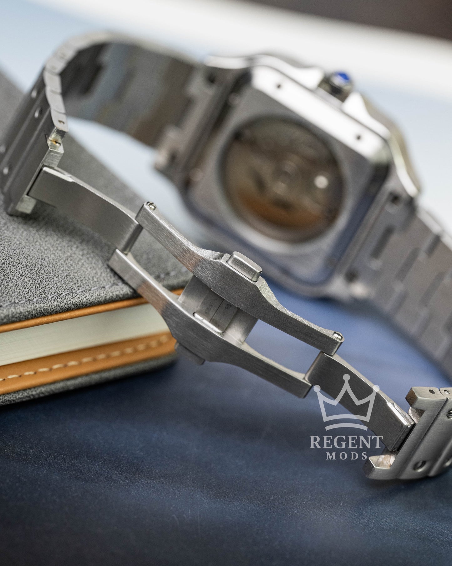 Custom Seiko Cartier Santos Mod Steel Clasp