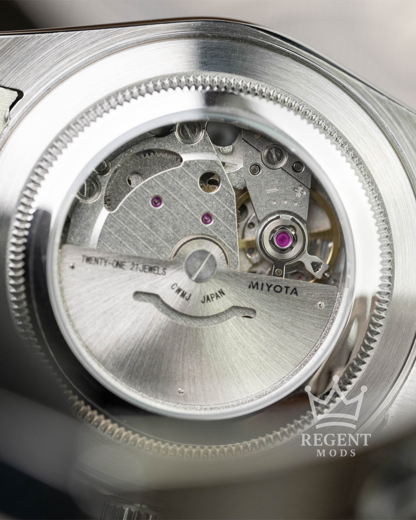 Custom Seiko Mod Day-Date Stainless Steel Case Back