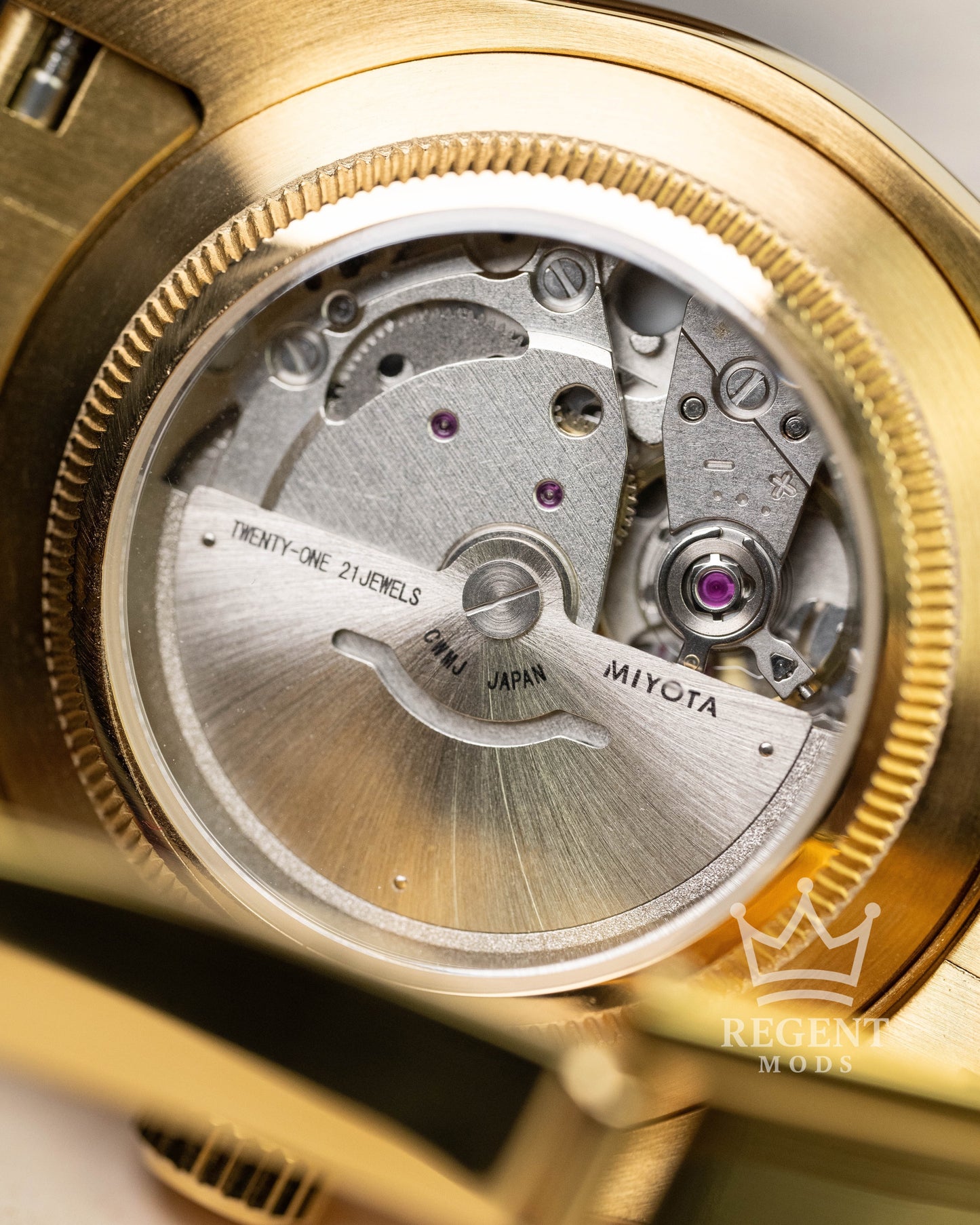 Custom Seiko Mod Gold Case Back