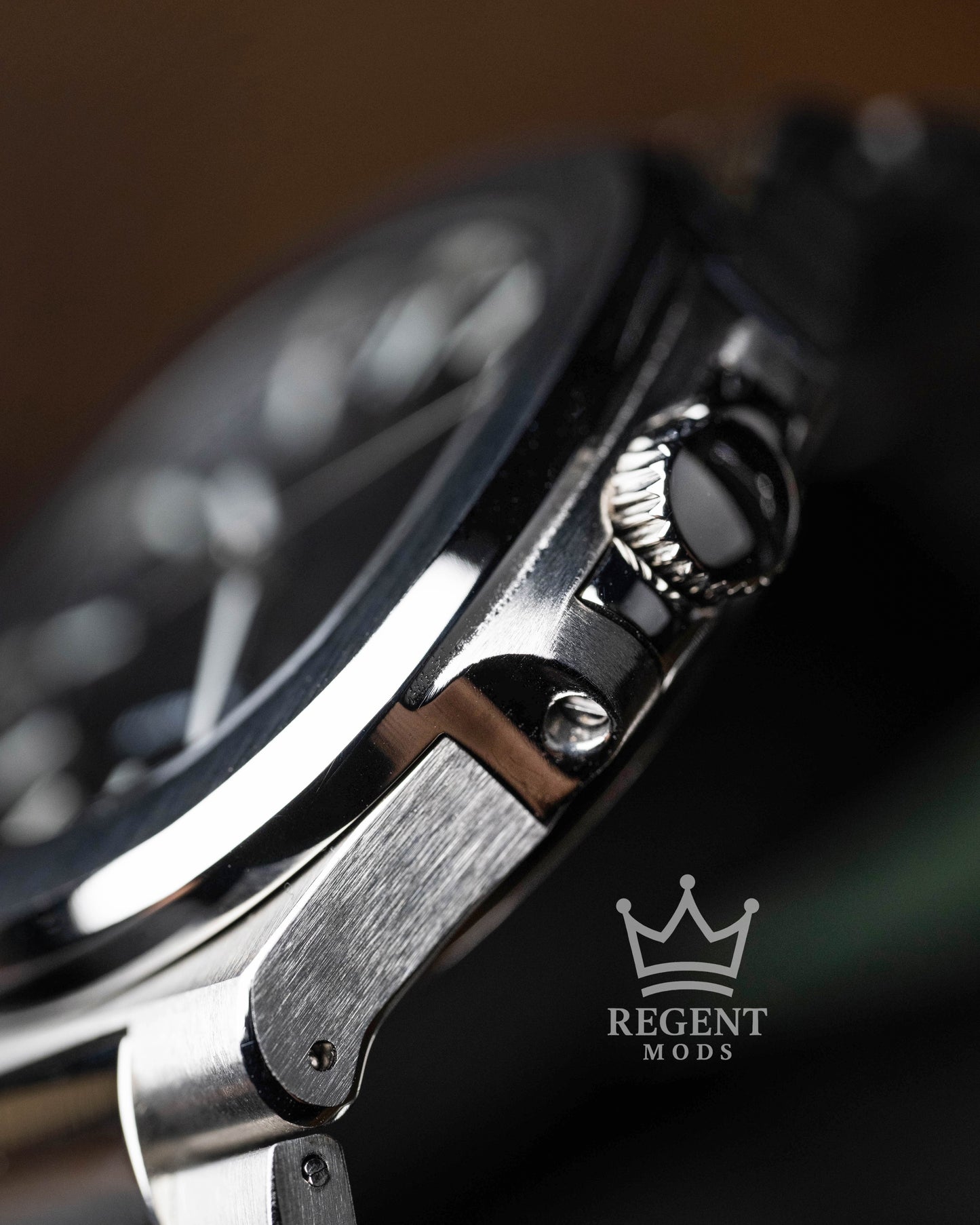 Seiko Mod Nautilus Stainless Steel Case Side