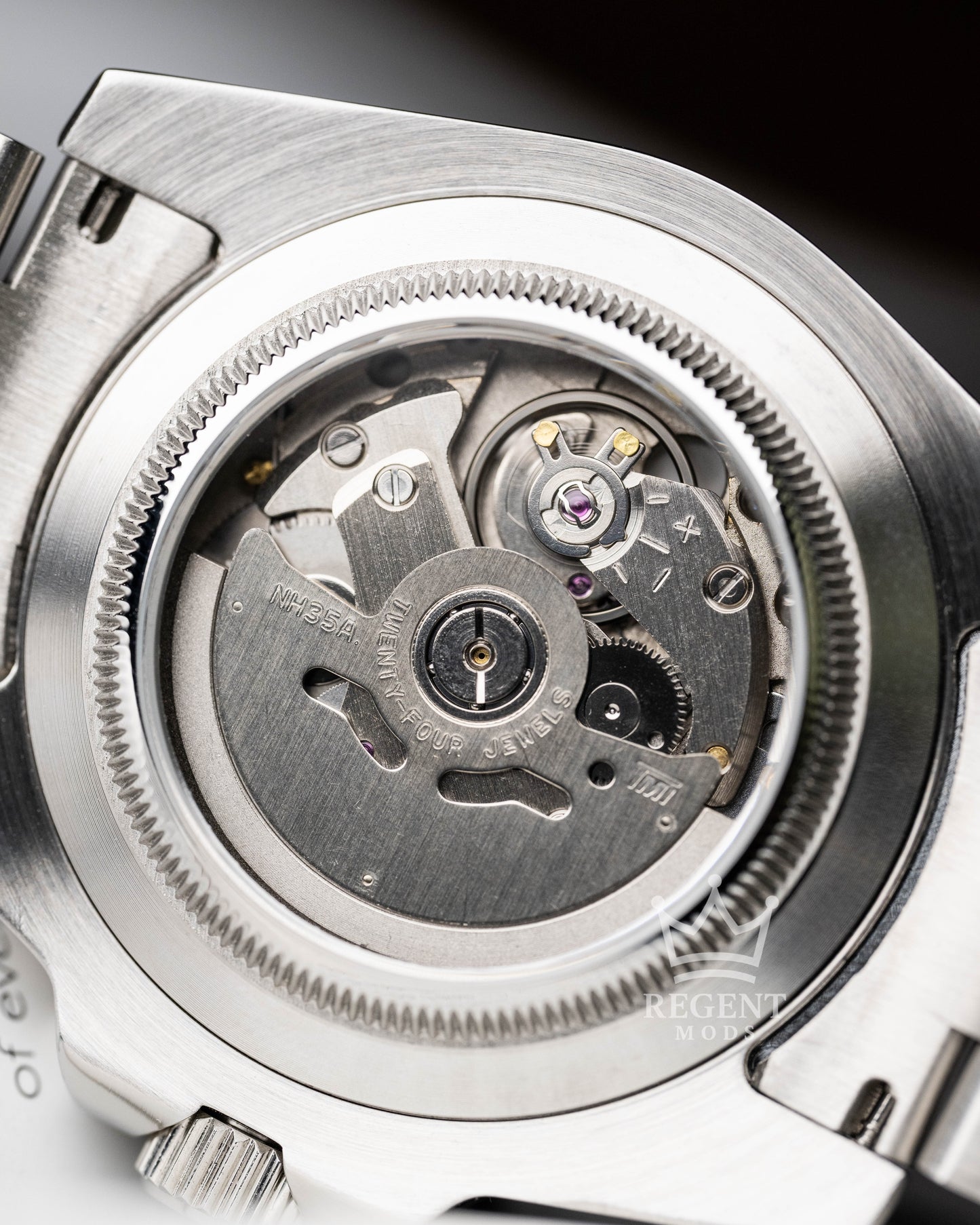 Seiko Mod Submariner Stainless Steel See Through Case Back