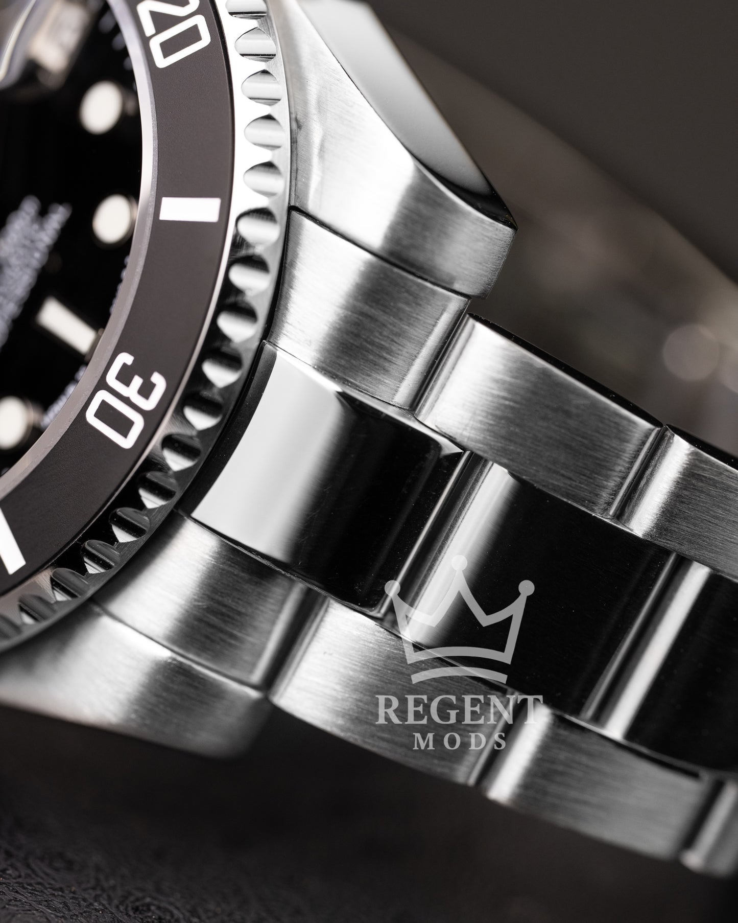 Seiko Mod Submariner Homage Black Dial Dive Watch With Cyclops Date