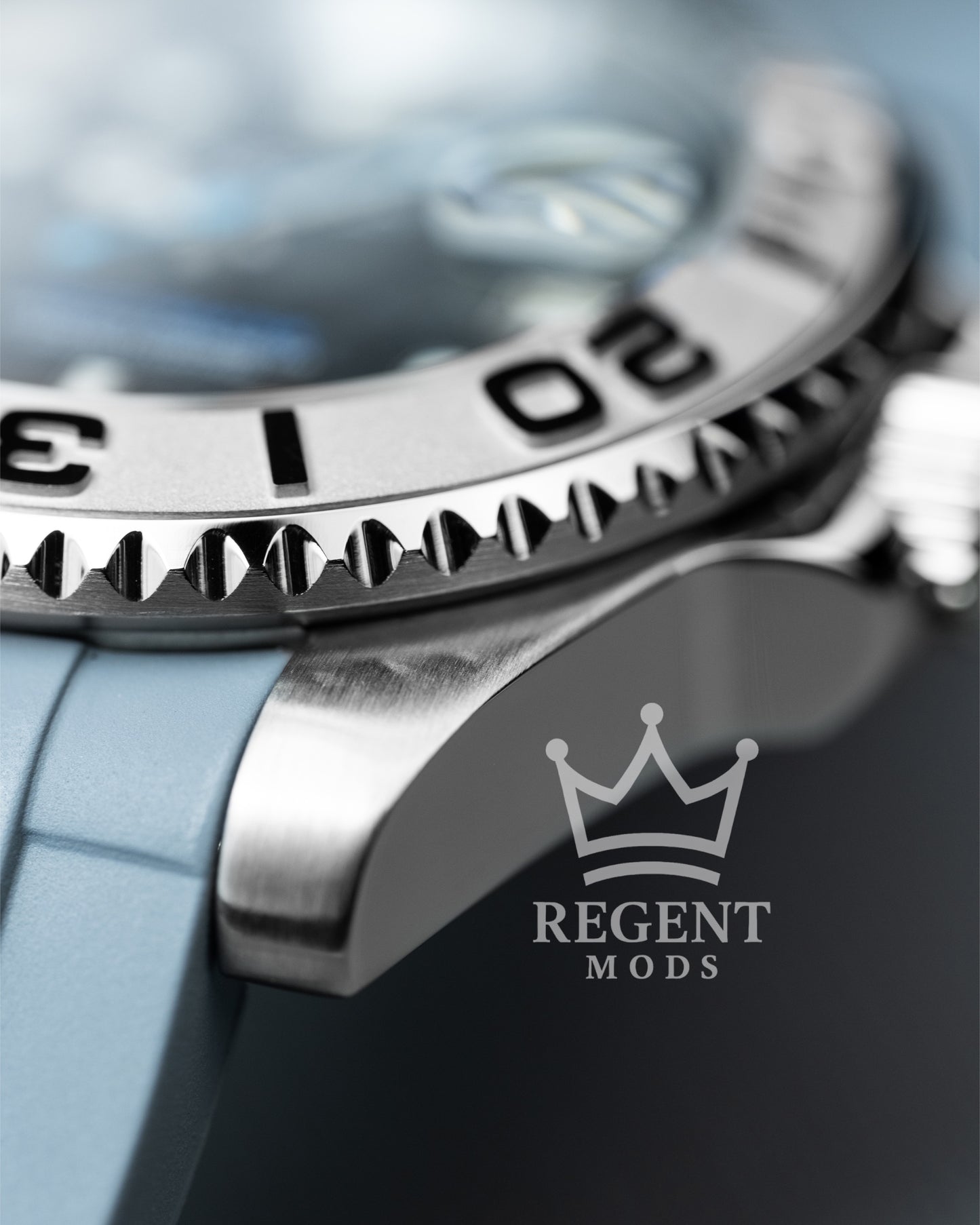 Seiko Mod Yacht Master Homage Rhodium Dial Dive Watch With Cyclops Date