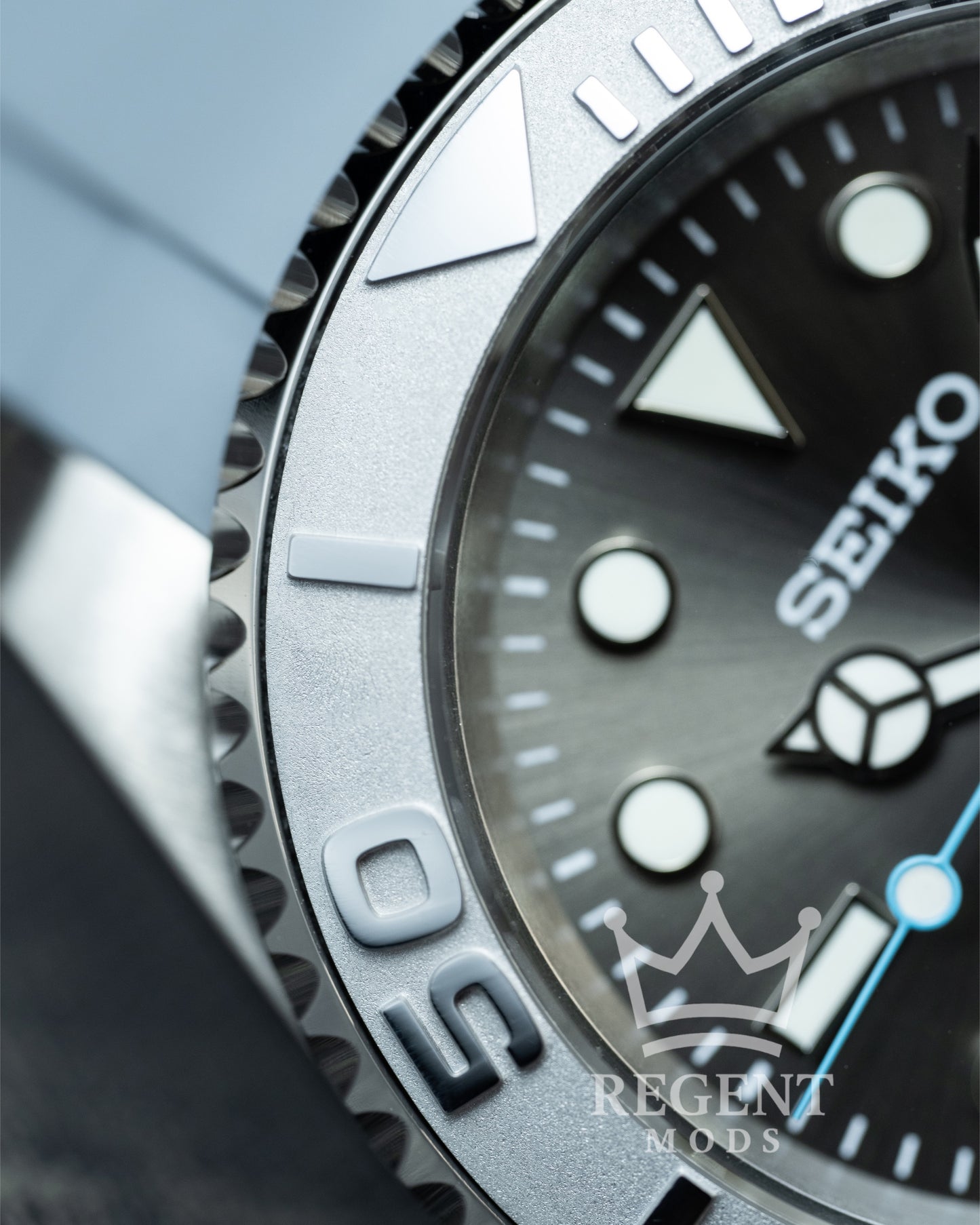 Seiko Mod Yacht Master Homage Rhodium Dial Dive Watch With Cyclops Date