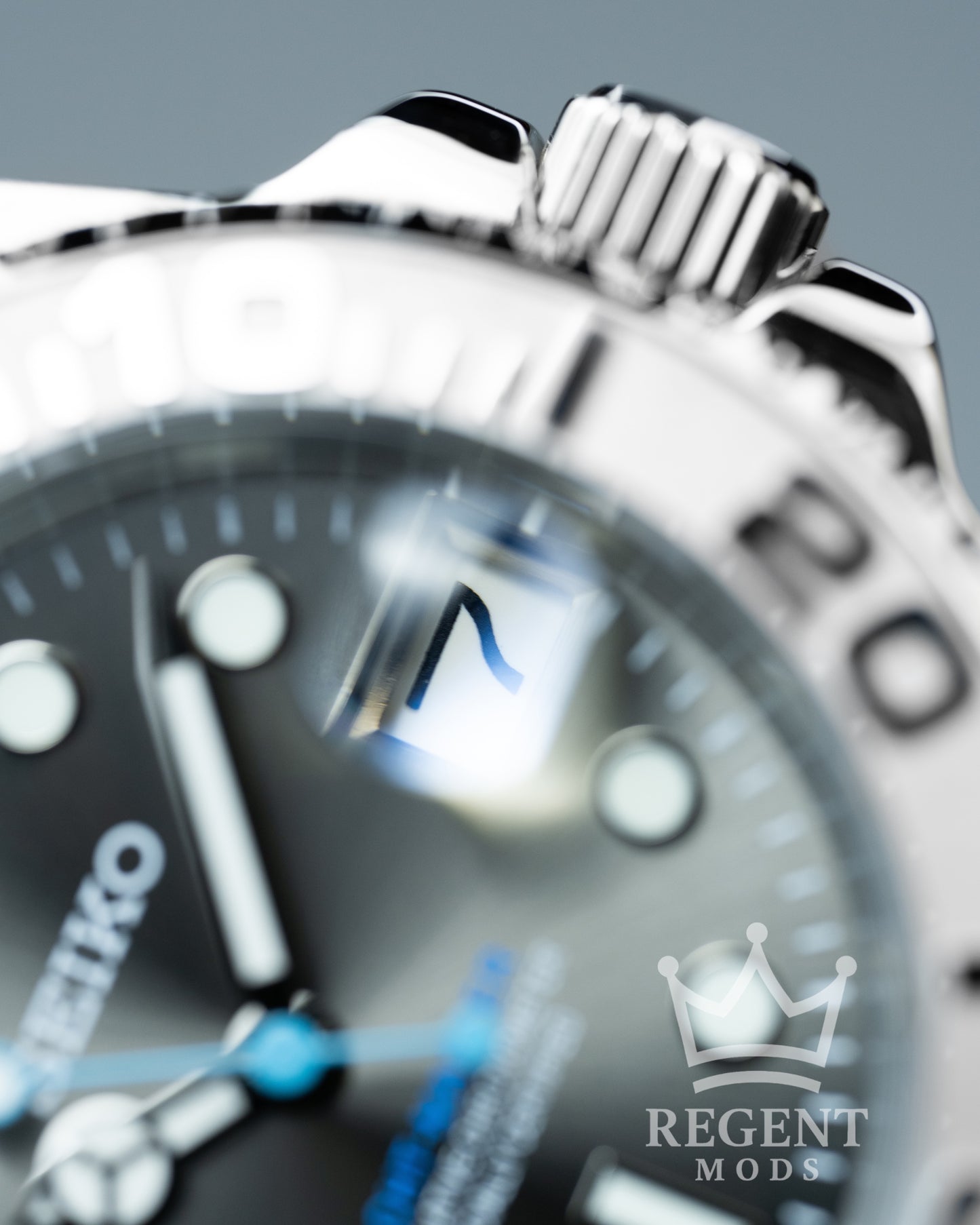 Seiko Mod Yacht Master Homage Rhodium Dial Dive Watch With Cyclops Date