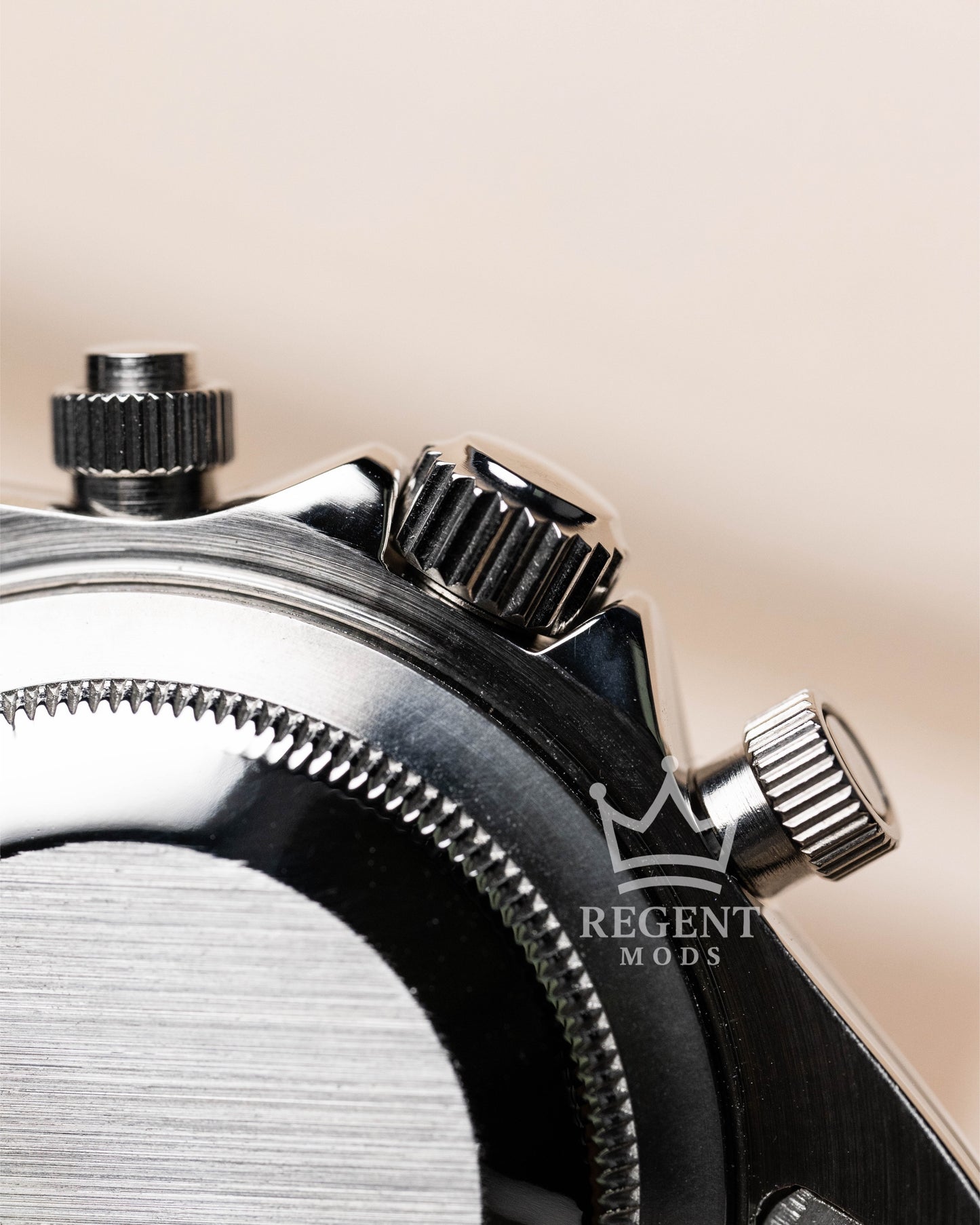 Seiko Mod Daytona Steel Chronograph Crown And Pushers