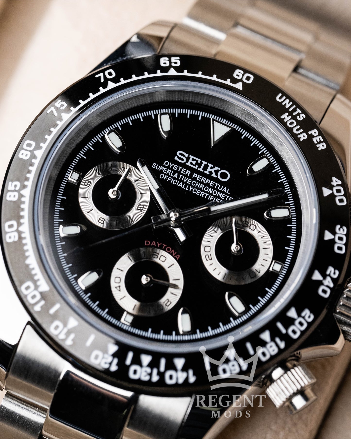Seiko Mod Daytona Homage Seitona Chronograph With Black Dial