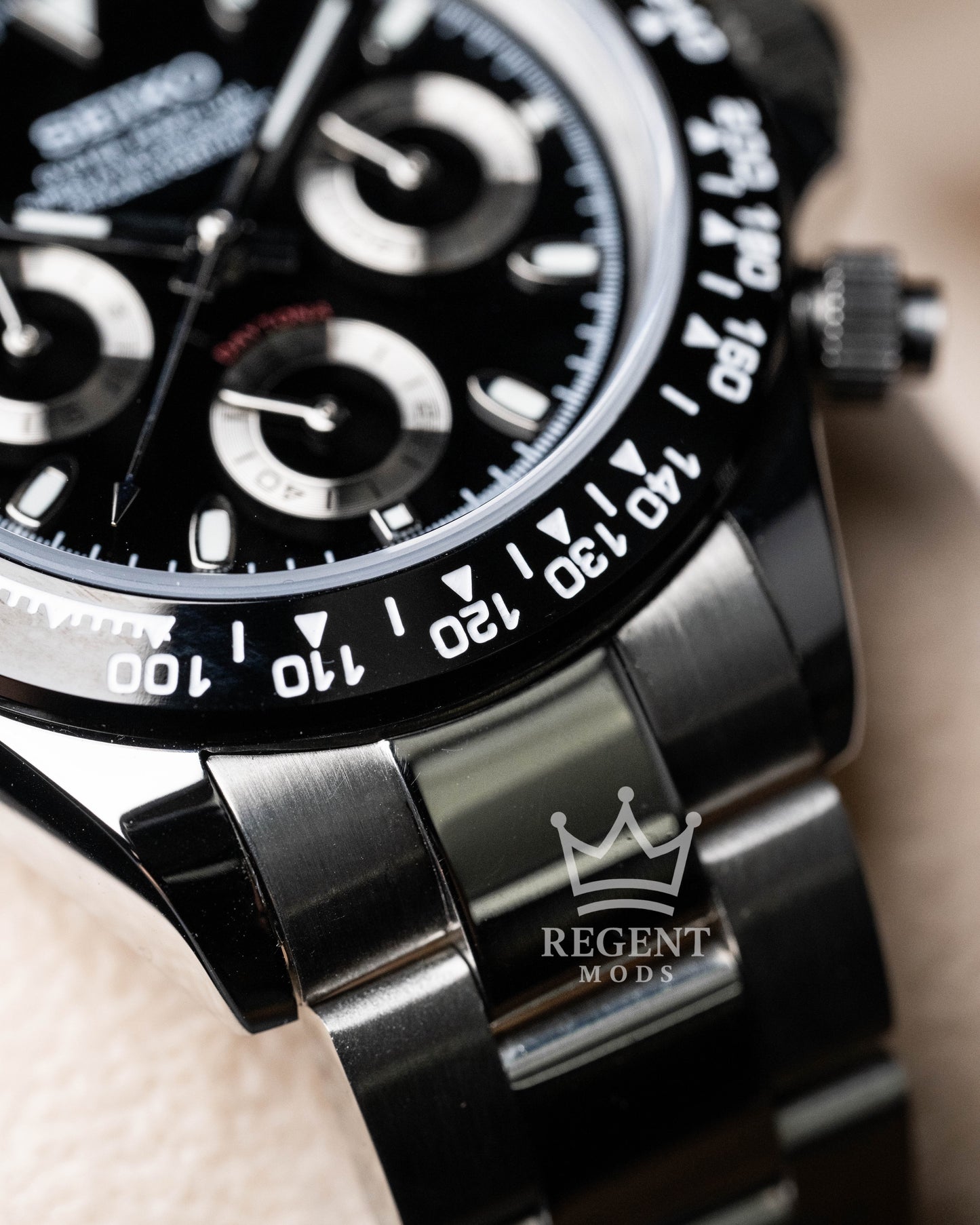 Seiko Mod Daytona Homage Seitona Chronograph With Black Dial