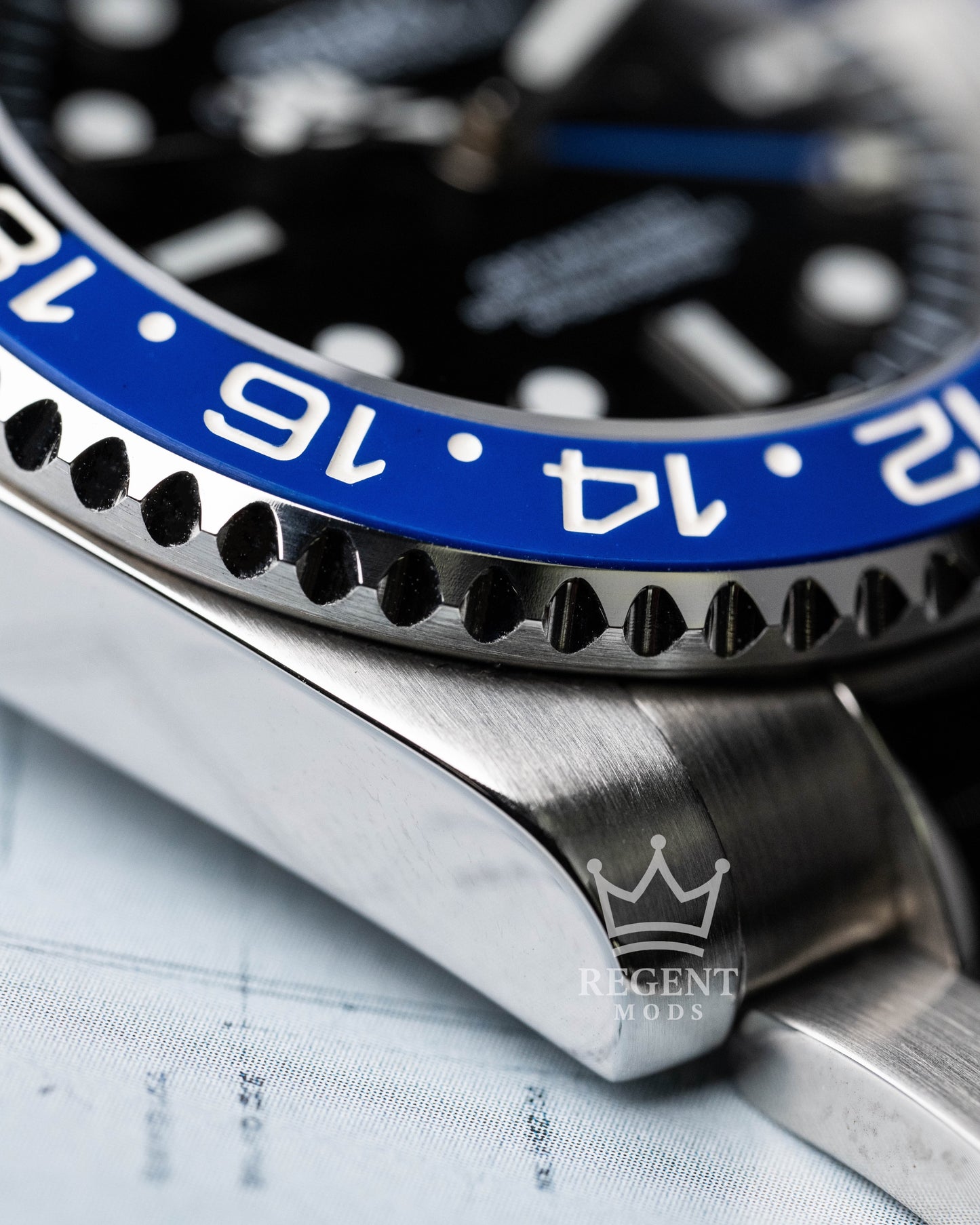 Seiko Mod GMT-Master II Batman With Black And Blue Ceramic Bezel On Oyster Bracelet