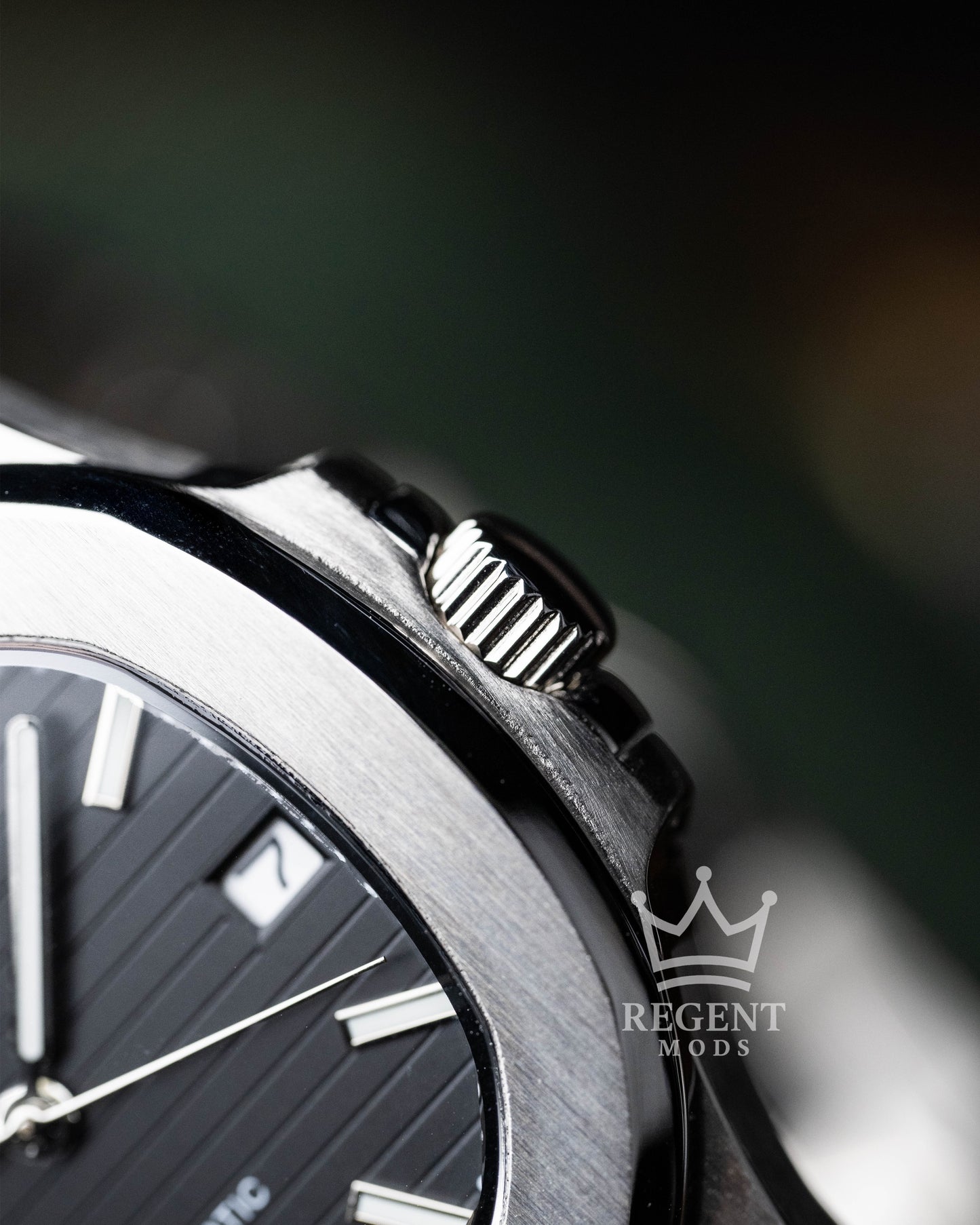 Seiko Mod Nautilus Homage Black Dial Seikonaut With Brushed Steel Case And Integrated Bracelet