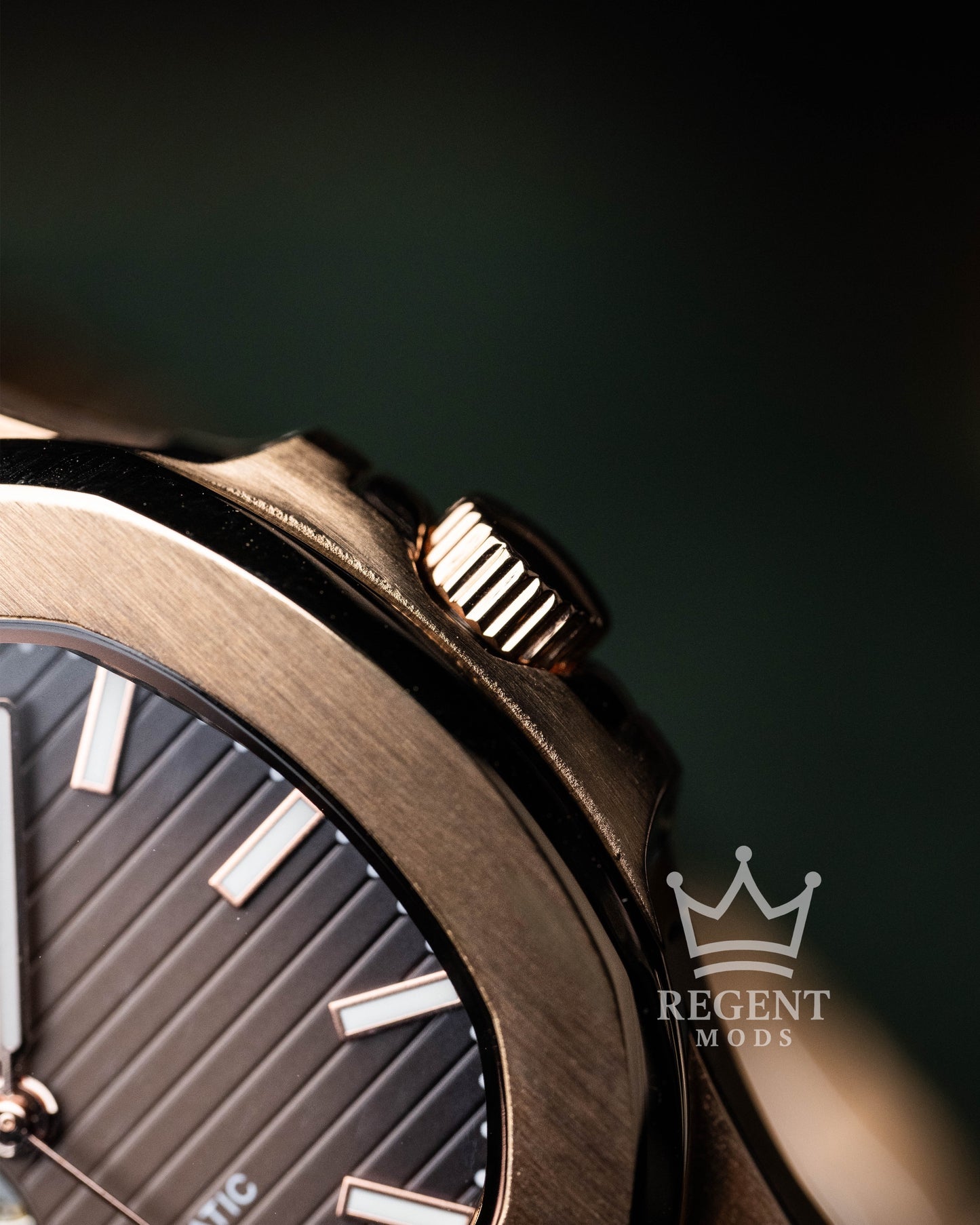 Seiko Mod Nautilus Homage Brown Dial Seikonaut With Brushed Rose Gold Case And Integrated Bracelet