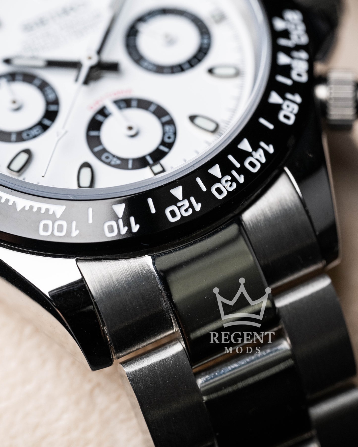 Seiko Mod Panda Daytona Homage Seitona Chronograph With White Dial