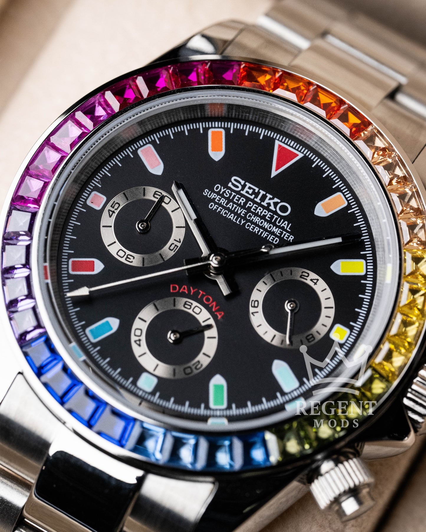Seiko Mod Rainbow Daytona Homage Steel Rainbow Seitona