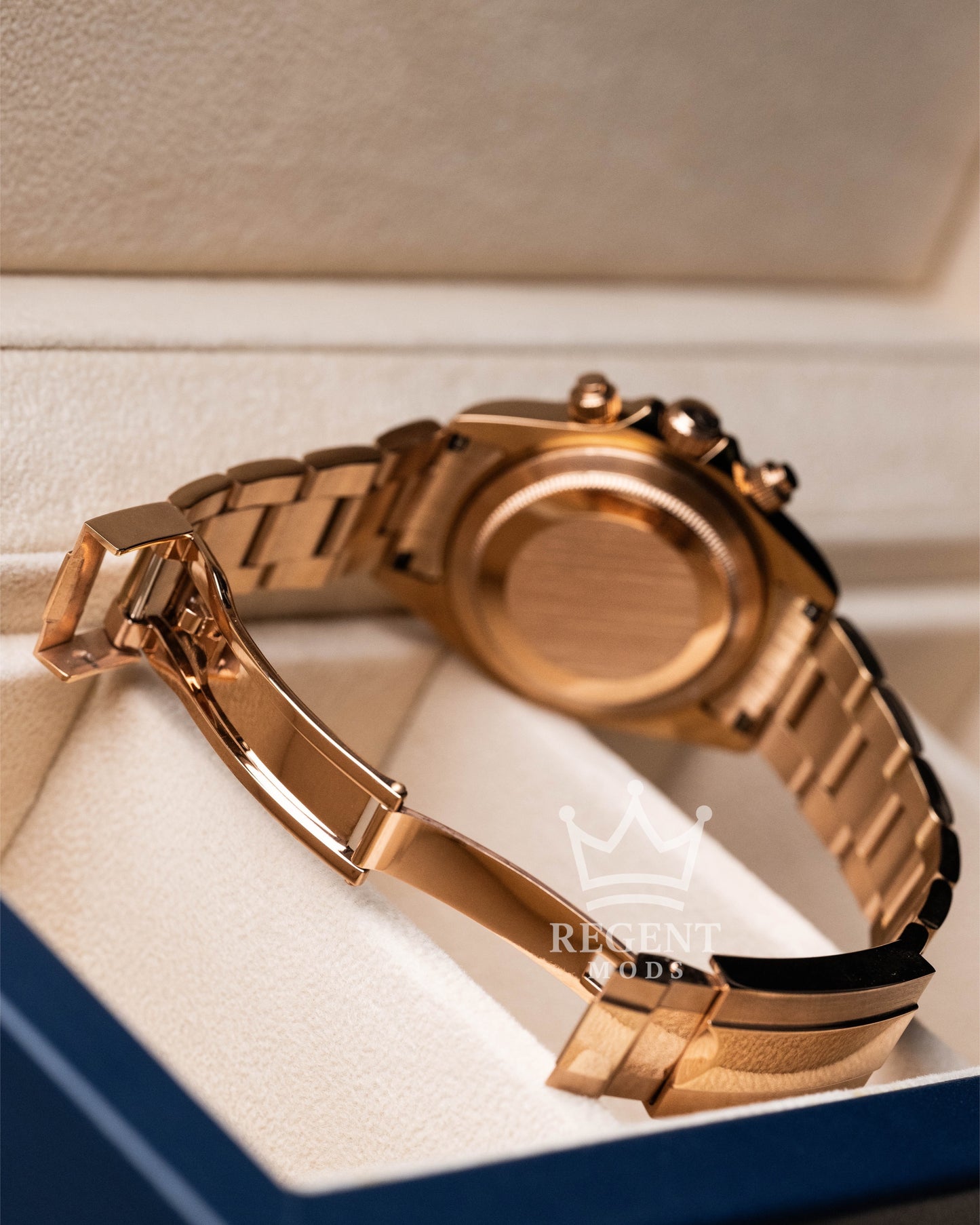 Seiko Mod Rose Gold Daytona Case Back Strap And Clasp