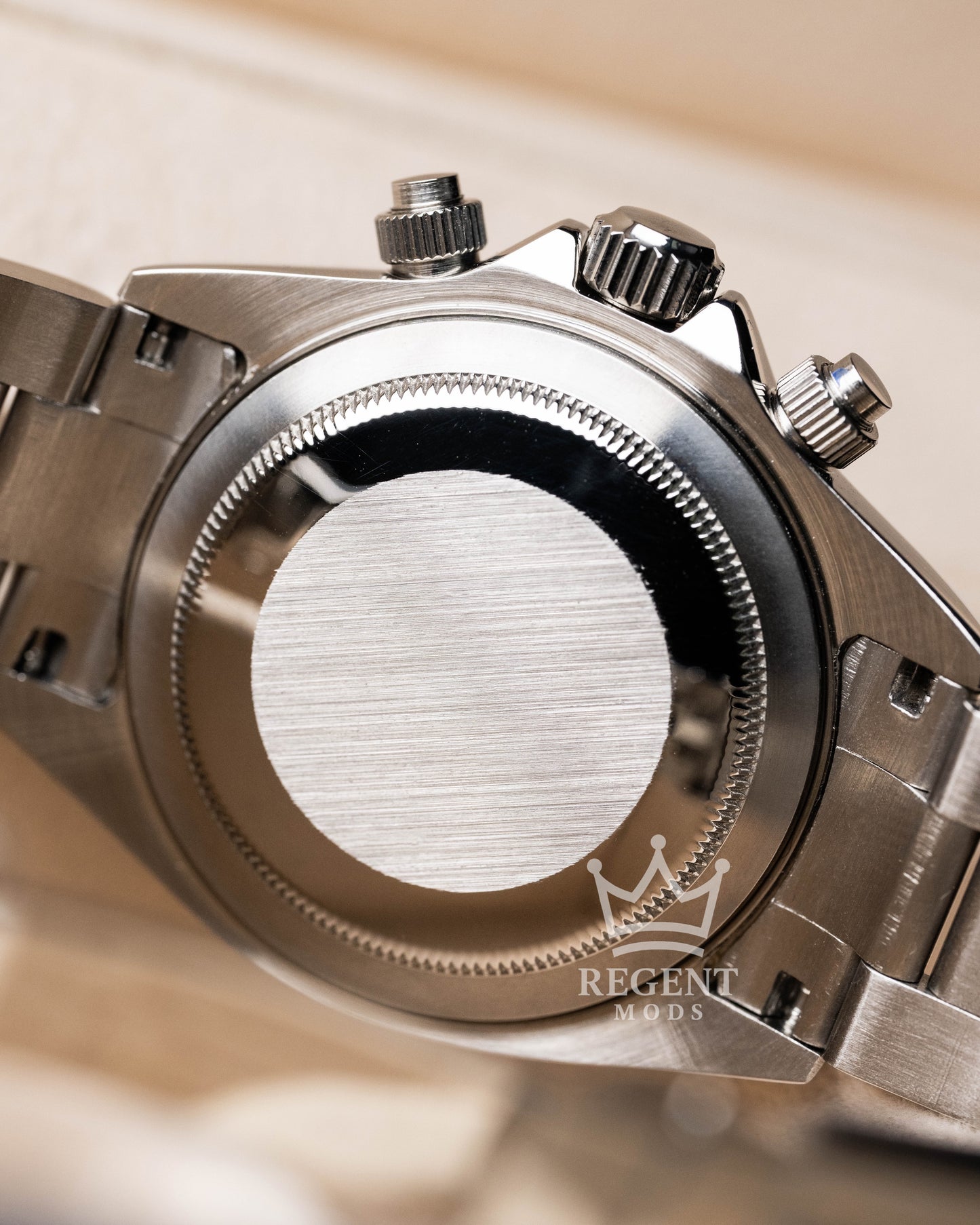 Stainless Steel Case Back With Crown And Pusher