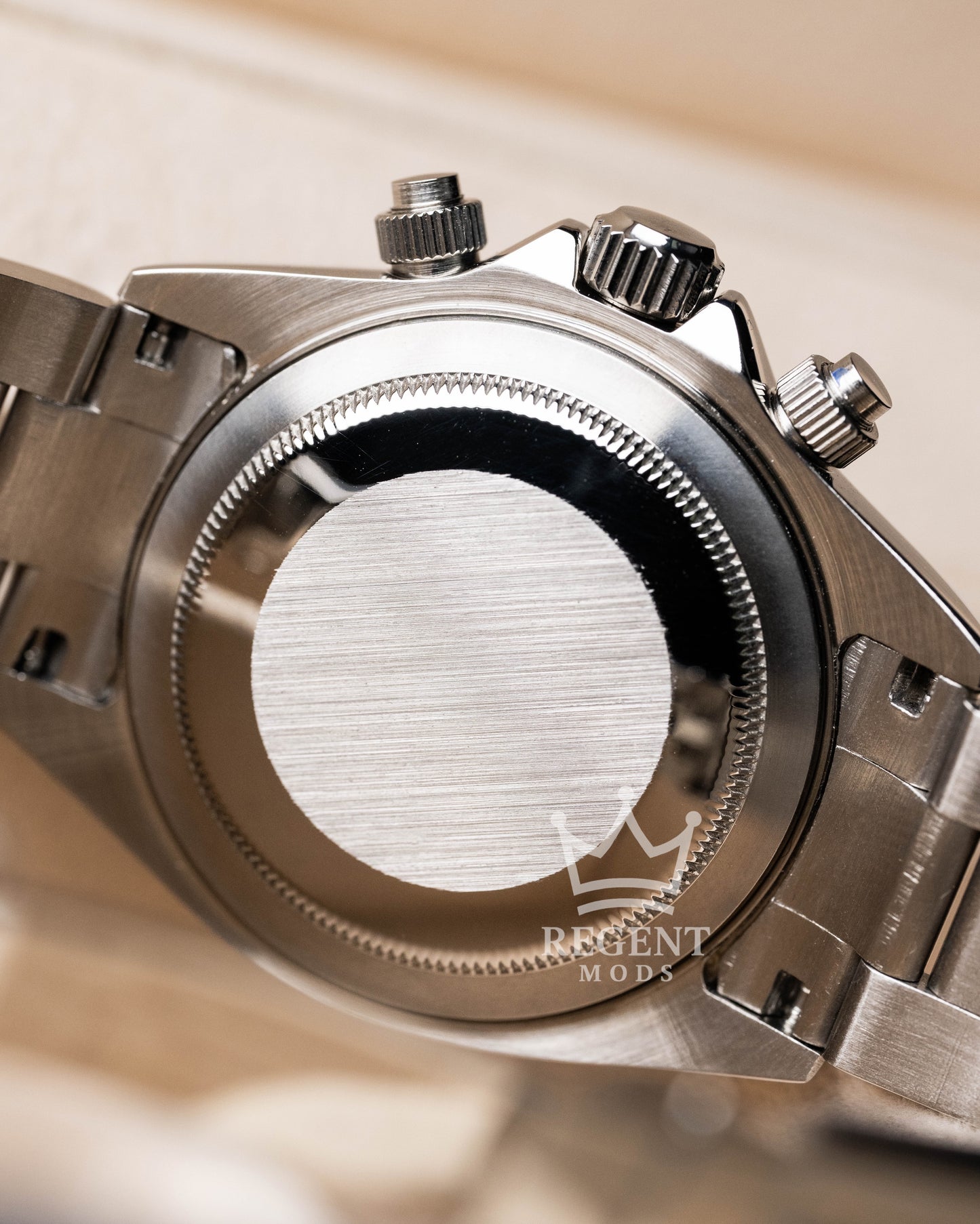Stainless Steel Case Back With Crown And Pusher