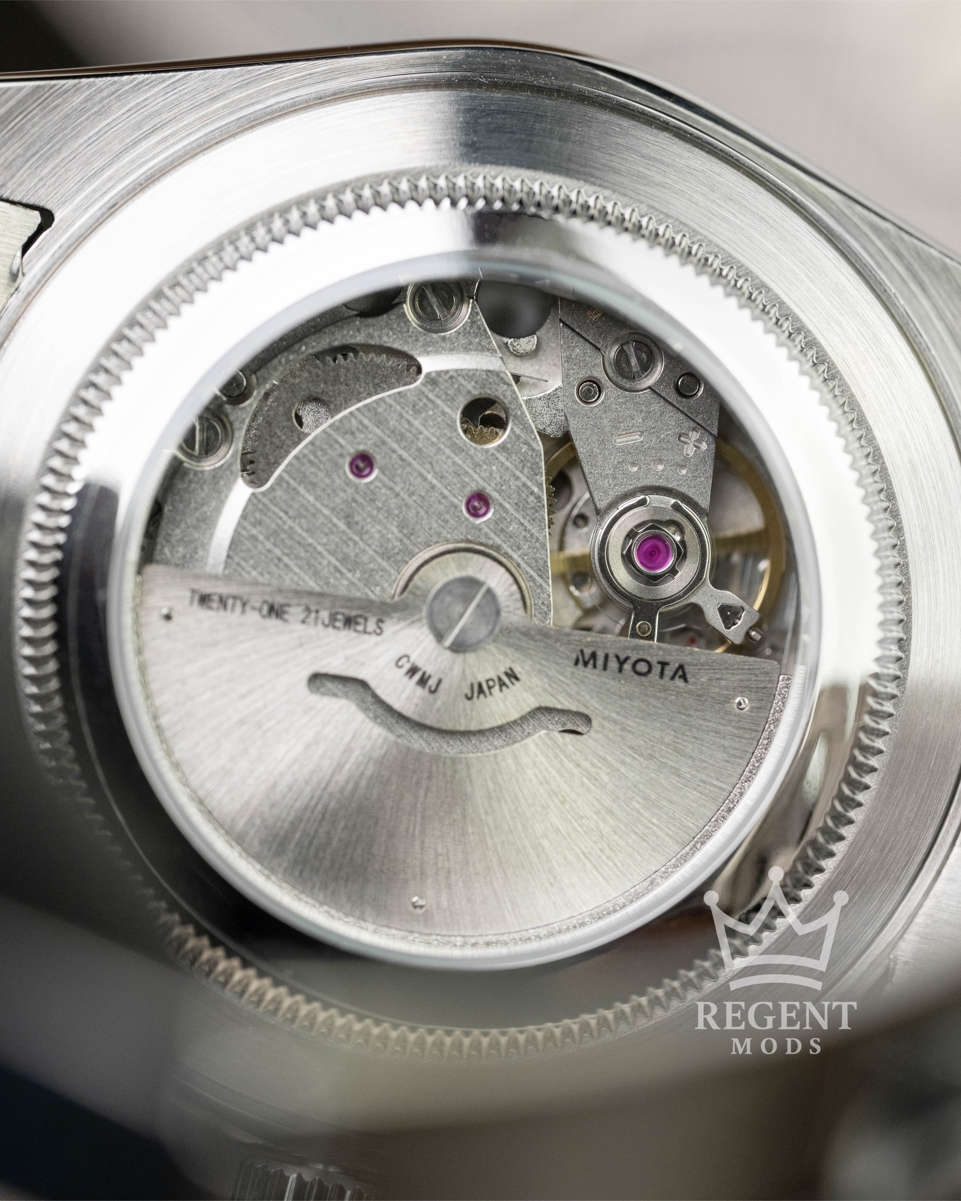 Custom Seiko Mod Day-Date Stainless Steel Case Back
