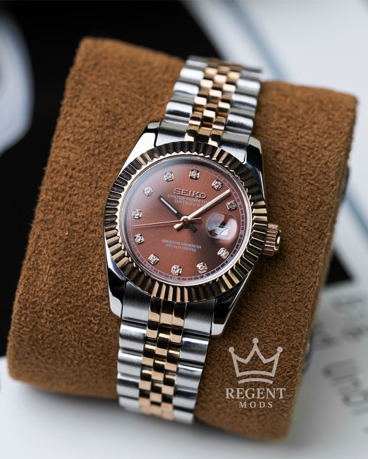 Precision-Date Ladies | Brown Diamond 2 Toned
