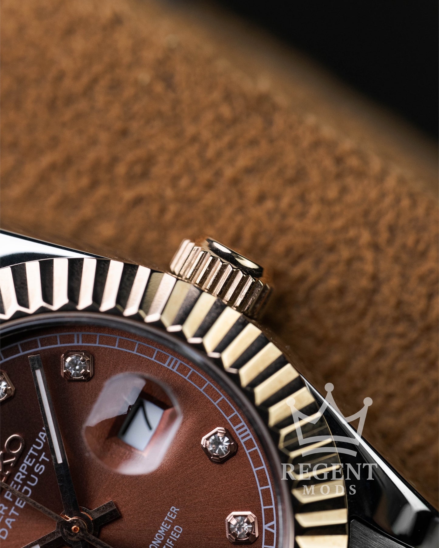 Precision-Date Ladies | Brown Diamond 2 Toned