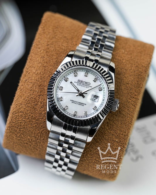 Precision-Date Ladies | White Pearl Diamond