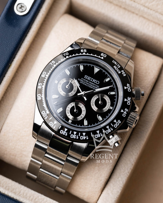 Seiko Mod Daytona Homage Seitona Chronograph With Black Dial
