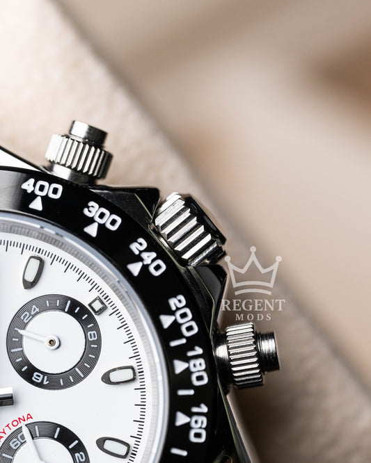 Seiko Mod Panda Daytona Homage Seitona Chronograph With White Dial