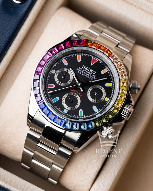 Seiko Mod Rainbow Daytona Homage Steel Rainbow Seitona
